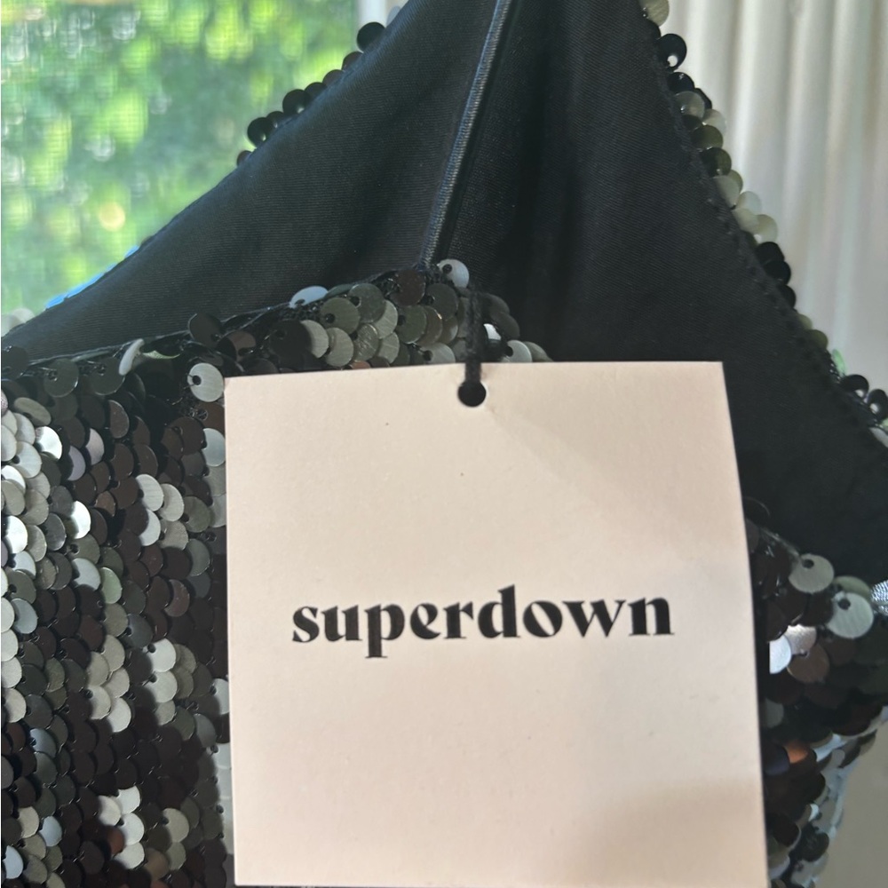 Revolve Superdown Black/Silver Sequin Slip Mini D… - image 6